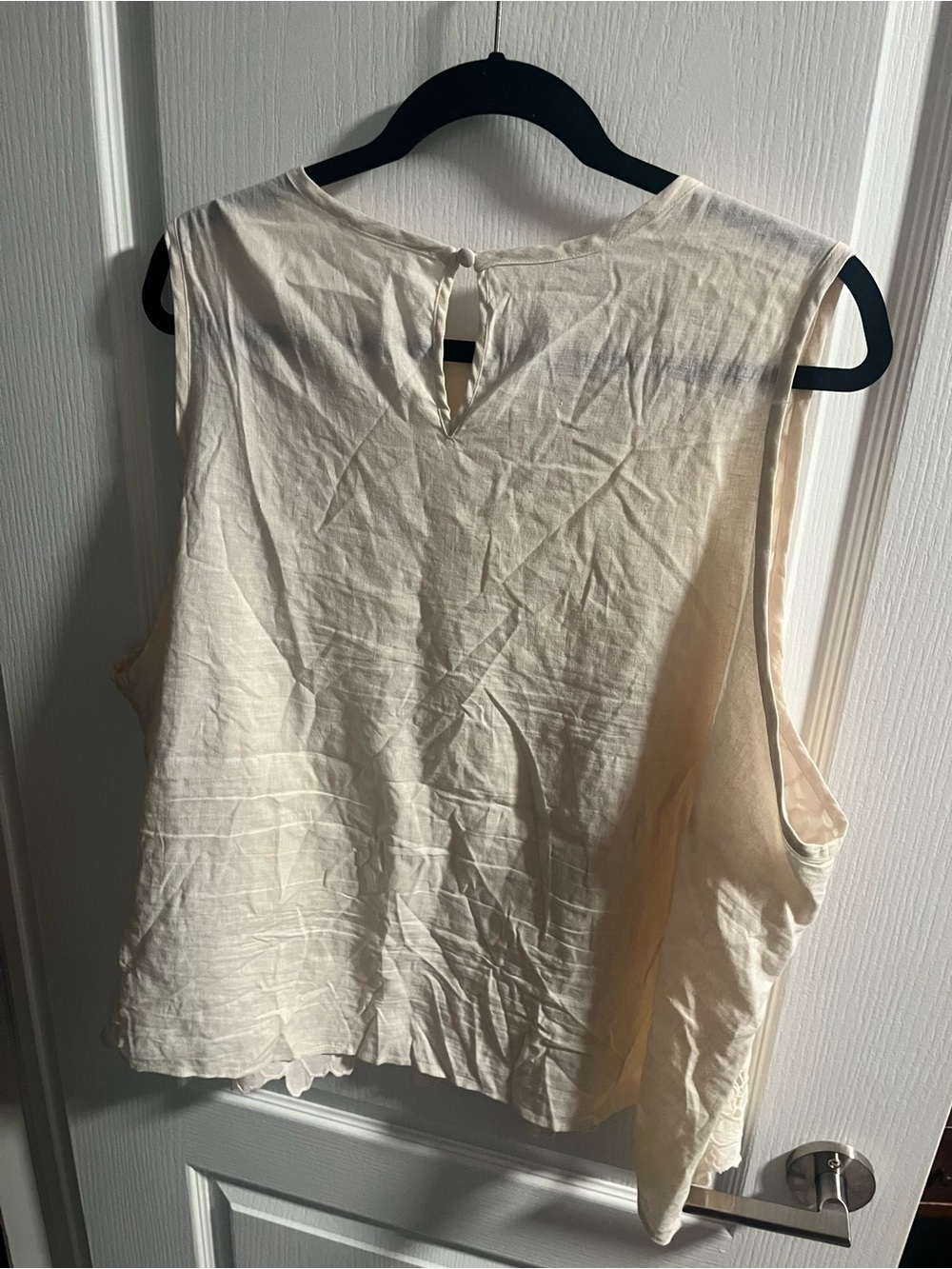 Addition Elle Cream Floral Lace Overlay Sleeveless Blouse Top 3X - Picture 8 of 8
